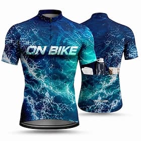 Homme Maillot de cyclisme Abstrait Manche Courte Cyclisme Maillot Tenues de Sport Top avec 3 poches arrière Résistant aux UV Séchage Rapide Avec Poches Fermetu