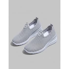 Chaussures de marche grises respirantes en maille pour femmes – baskets compensées légères idéales pour les voyages, les promenades estivales et les tenues déc