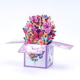 Carte pop-up papillon 3D, grande carte de vœux fleurie dans une boîte, cadeau fait main pour femme, maman, grand-mère, épouse – idéal pour la fête des mères, u