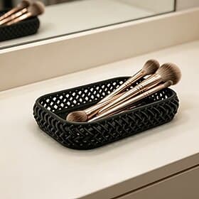 Plateau de rangement de bureau ajouré, léger et luxueux – boîte de rangement pour bijoux et pinceaux de maquillage – plateau de rangement pour clés et autres p