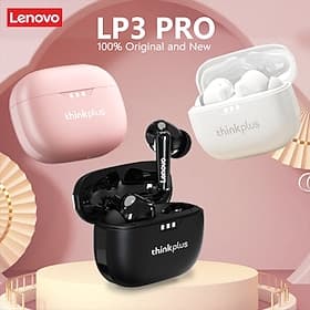 Écouteurs sans fil Lenovo ThinkPlus LP3 Pro, casque Bluetooth 5.2 avec son stéréo haute fidélité, micro à réduction de bruit ENC pour des appels clairs, écoute