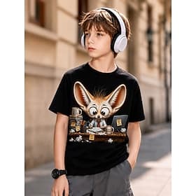 Garçons 3D Graphique Animal T-shirt 3D Manche Courte Impression 3D Été Printemps Exagéré Designer Enfants 4-12 ans Occasionnel Soirée Coupe régulière