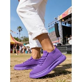 Men's Sporty Casual Daily Music Festival Knit Comfortable Breathable Lace-up Black / White White Red Summer Spring Fall