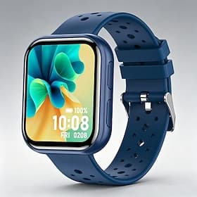 Montre connectée unisexe, écran tactile HD 1,81, suivi d'activité avec fréquence cardiaque et suivi du sommeil, appels Bluetooth, bracelet sport perforé et res