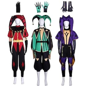Cirque de l'horreur Clown Bouffon Costume élégant Cosplay Costumes de jeux vidéofor Adulte Homme Halloween Carnaval Performance Comic-Con Salon de l'Anime