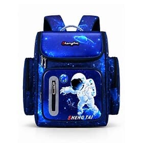 Ensemble sac à dos d'astronaute pour enfants, cartable en polyester imperméable avec plusieurs compartiments, grand sac à livres, bretelles larges et réglables