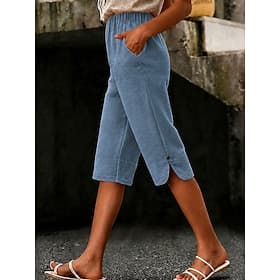 Femmes Jeans Denim Shorts Short Burmuda Mode Longueur mollet Taille haute Classique Confort Élastique Vacances Formel Bleu Noir Vert Kaki Été Printemps Coupe r