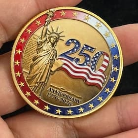 Pièce commémorative du 250e anniversaire des États-Unis (1776-2026), pièce de défi patriotique semi-quincentenaire ornée de la Statue de la Liberté, souvenir d