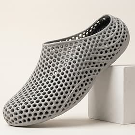Men's Sporty Casual Daily Rubber Comfortable Slip Resistant Flexible Lace-up Dark Grey Black White Summer Spring