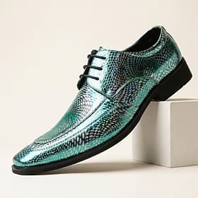Homme Occasionnel Soirées de villégiature Cuir Verni Léger Confortable Respirant À lacets Argent Vert et Bleu Jaune Été Printemps Toutes saisons