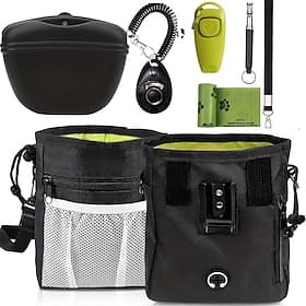 1 kit de dressage canin, sac banane pour le dressage, 2 boutons de dressage pour chiots, sifflet ultrasonique silencieux, bouton sifflet combiné, sac à déjecti