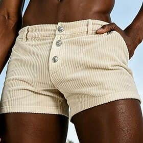 Homme Shorts Shorts d'été Shorts de plage Short décontracté Short en velours côtelé Avec Poches Boutons Uni Confort Respirant Court Extérieur Plage Vacances Va