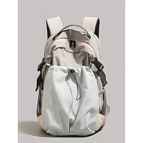 Unisex Large Capacity Backpack with Drawstring Front Pocket - Water-resistant School Travel Rucksack for Men and Women - Sage Green