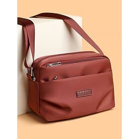 Sac bandoulière imperméable en polyester pour femme, bandoulière ajustable, grand format et compartiments, idéal pour les voyages d'été. Sac pour usage quotidi