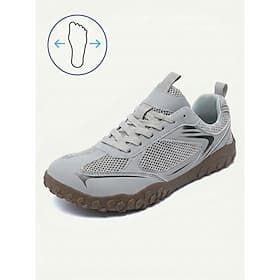Women's Light Grey Wide Width Athletic Walking Shoes – Breathable Mesh Sneakers with Extra Wide Toe Box, Flexible Non-Slip Rubber Outsole and All-Terrain Grip