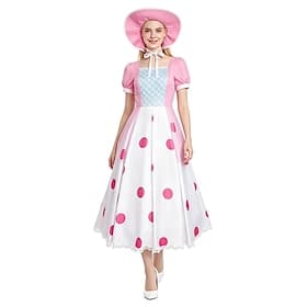 Film de jouets Bergère rose Robe Tenues Costume élégant Cosplay for Femmes Adulte Halloween Carnaval Performance Comic-Con Salon de l'Anime