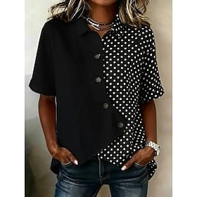 Femmes Chemise Paisley Bohème Vacances Quotidien Manche Courte Col ras du cou Col Rond Hauts Longs Occasionnel Noir Été Printemps