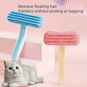 Lot de 3 peignes en silicone pour petits animaux (chat, cochon d'Inde, etc.), brosse de toilettage et brosse de nettoyage. Outil de beauté pour le nettoyage et