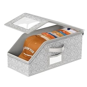 Boîte de rangement multifonctionnelle et pliable pour casquettes, organisateur empilable pour casquettes de baseball avec fenêtre transparente, boîte de rangem