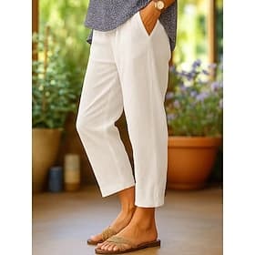 Femmes Droit ancien style grand-mère côtier Classique Intemporel Longueur cheville Taille Moyenne Respirant Non Elastique Occasionnel Quotidien Vêtements de r