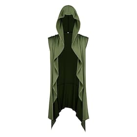 Rétro Vintage Médiéval Renaissance Sweat à capuche Veste Sans manches Archer Ranger Déguisement Homme Fantaisie Halloween Carnaval Foire de la Renaissance LARP