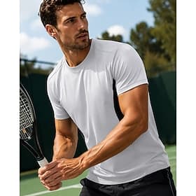 Homme Patchwork T-shirt de sport T-shirt POLO Chemise de tennis T-shirt de tennis Manche Courte Sportif Léger Évacuation de la transpiration Évacuation de l'Hu