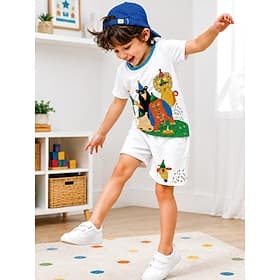 Garçons 3D Graphique Football Pyjamas Ensembles pyjama t-shirt et pantalon Ensembles pyjama t-shirt et short Manche Courte Impression 3D Été Actif Mode Quotidi
