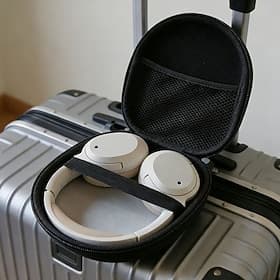 Étui de rangement multifonctionnel noir grand format pour casque audio (1 pièce), coque rigide en EVA résistante aux chocs et à la pression, étanche, boîte de