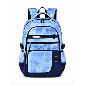 Sac à dos scolaire pour garçons Sac à dos pour filles, grande capacité, multi-compartiments, en polyester imperméable, avec dos rembourré 3D aéré, bandes réflé