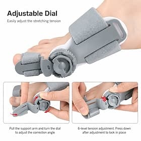 Correcteur d'oignon professionnel avec bouton réglable - redresseur orthopédique mécanique pour hallux valgus et réalignement du gros orteil soulagement de la