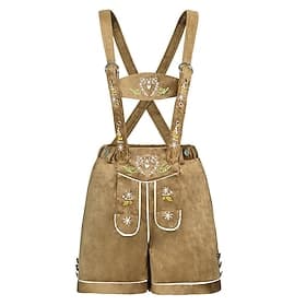 Oktoberfest Bundhosen Shorts Lederhosen Mini longueur Broderie Bavarois Allemand Alpin Prairies Femmes Carnaval Fête de la Bière Tissu de style traditionnel