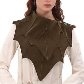 Rétro Vintage Médiéval Renaissance Court Cap Elfe Fée Feuille Déguisement Femmes Fantaisie Halloween Carnaval Foire de la Renaissance LARP Adulte Cape