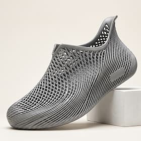 Men's Casual Daily Athletic Rubber Comfortable Slip Resistant Durable Slip-on Dark Grey Red Brown Black Summer Spring Fall