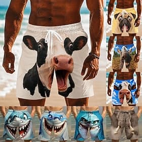 Homme Animal Vaches Maillots de bain Maillots de bain shorts de bain Shorts de Surf Taille Moyenne Drôle Quotidien Vacances à la Plage Poches Latérales doublur