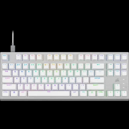 K60 PRO TKL RGB Tenkeyless Optical-Mechanical Gaming Keyboard - CORSAIR OPX Switch - White (NA)