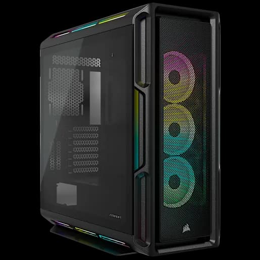CORSAIR Case per PC ATX mid-tower in vetro temperato iCUE 5000T RGB, nero