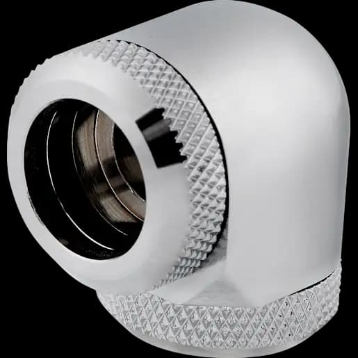 CORSAIR Raccordo diametro esterno 14 mm 90° Hydro X Series XF Hardline Pacco da due - Cromato