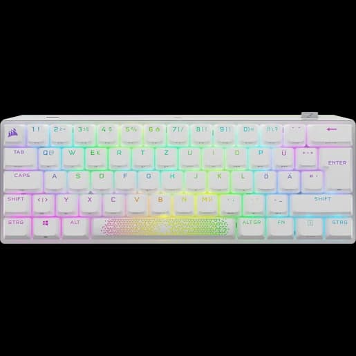 CORSAIR K70 PRO MINI WIRELESS 60% Mechanische CHERRY MX Speed Switch-Tastatur mit RGB-Hintergrundbeleuchtung – Weiß (DE)