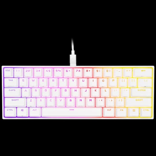 CORSAIR K65 RGB MINI 60% Mechanical Gaming Keyboard - CHERRY MX SPEED - White