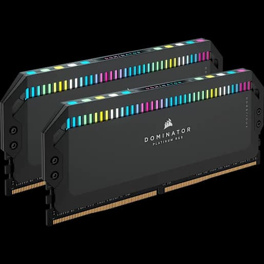 CORSAIR DOMINATOR® PLATINUM RGB 32GB (2x16GB) DDR5 DRAM Up To 5600MT/s CL36 Memory Kit - Black
