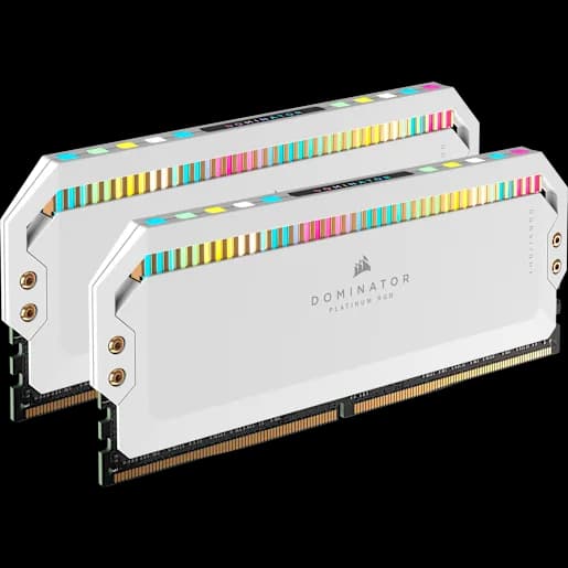 CORSAIR DOMINATOR® PLATINUM RGB 32GB (2x16GB) DDR5 DRAM Up To 5200MT/s CL40 Memory Kit - White